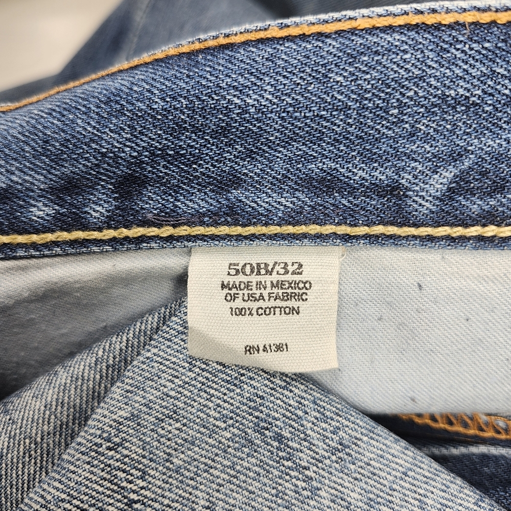 Polo Ralph Lauren Classic 867 Lightly Faded Medium Blue Zip-Fly Jeans 50Bx32 - Picture 7 of 7